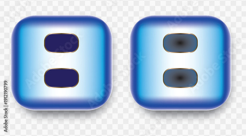 3D glossy glassmorphism toggle button UI set.