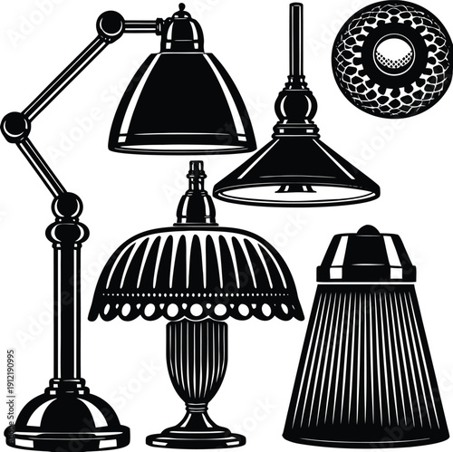 A collection of lamps and light fixtures