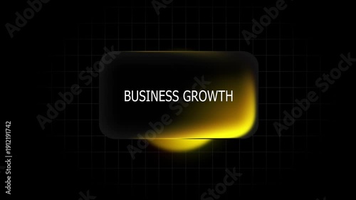 Business Growth Glass Button Animation