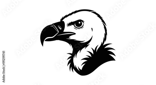 Vulture Head Silhouette Graphic Design.