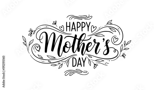 Handmade Happy Mother’s Day calligraphy vector illustration
