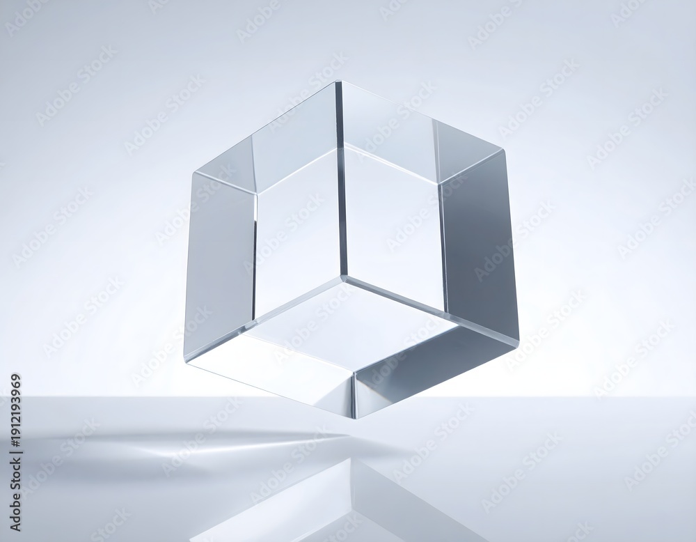Fototapeta premium Sleek Crystal Geometric Shape in a Bright Minimalist Setting