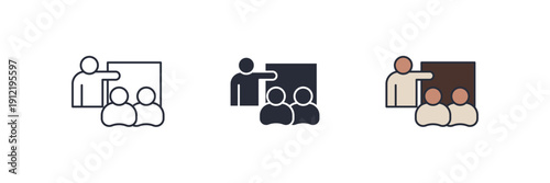 training icon. Line, solid and filled outline colorful version, outline and filled vector sign. Idea Symbol, logo illustration. Vector graphics