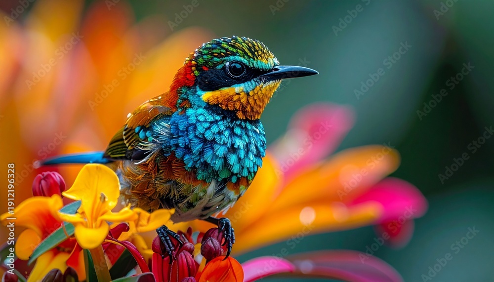 Fototapeta premium 極彩色の野鳥のイメージ画像