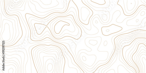 Topographic gold luxury map background. Geographic abstract pattern. Modern design with White background with topographic wavy pattern design.Rendering abstract illustration.