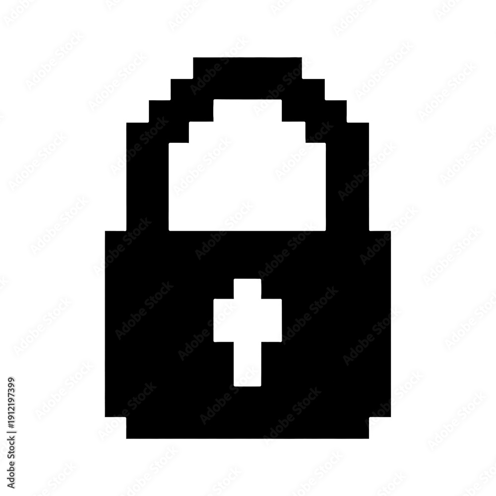 Fototapeta premium PNG Pixelated medical lock icon