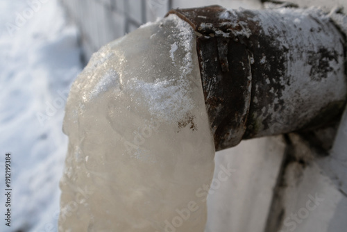 Фотография Frozen water in the drainpipe
