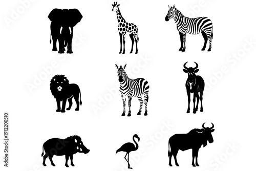 wild animals vector illustration,
African Wildlife Silhouette Pack – Antelope Theme