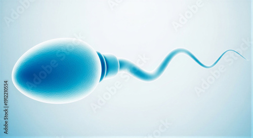 Sperm cell in illustration in blue for reproduction