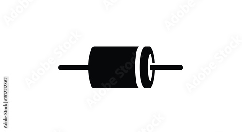 Simple schematic symbol of a variable resistor or rheostat component