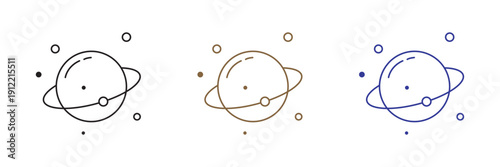 planet icon illustration isolated vector sign symbol. Black hole universe vector icon. Line icons on white background.