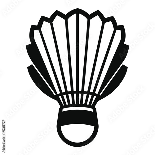 Black and white of a shuttlecock badminton sports game equipment
