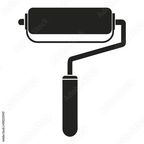 Black of a paint roller white tool
