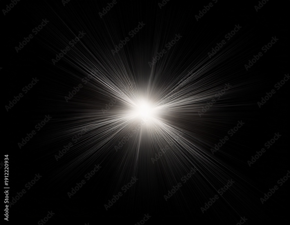 Fototapeta premium intense spotlight piercing absolute black void black background isolated illumination