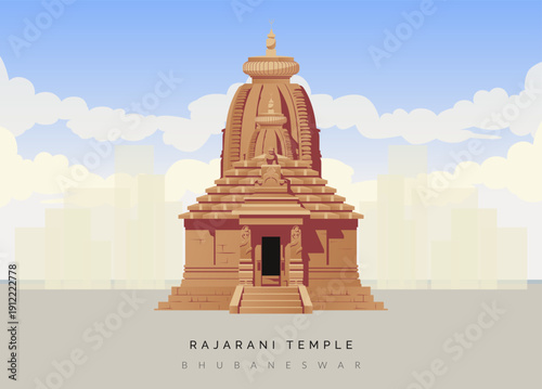 Tableau sur toile Rajarani Temple - Bhubaneswar Odisha - Stock Illustration