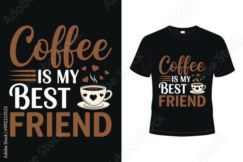 Coffee lover's stylish t-shirt design with heartwarming slogan