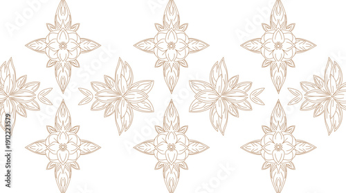 A distressed vintage decorative pattern in light brown.