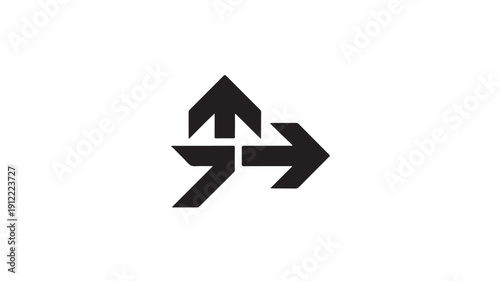 Black Arrows Symbol in Simple Design on White Background for Business Logo