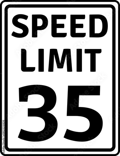 Speed Limit 35 mph Sign