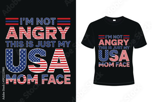 USA mom face patriotic t-shirt design