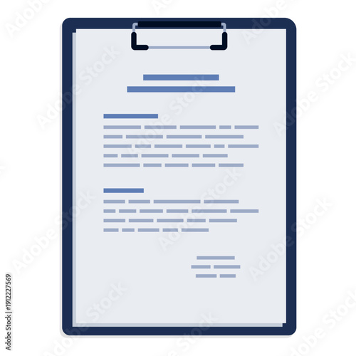 Business document on a clipboard