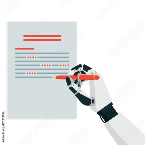 AI robot generating a document
