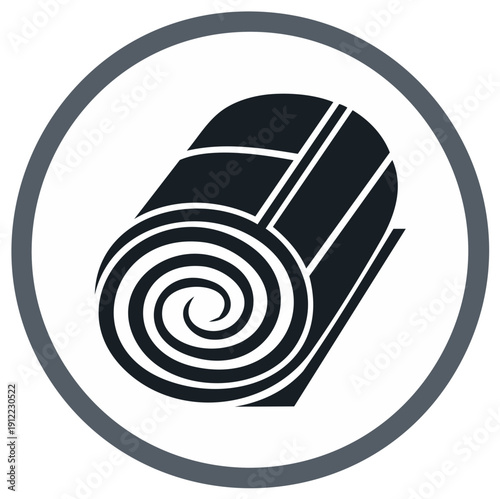 Rolled Yoga Mat Graphic in Circle Frame