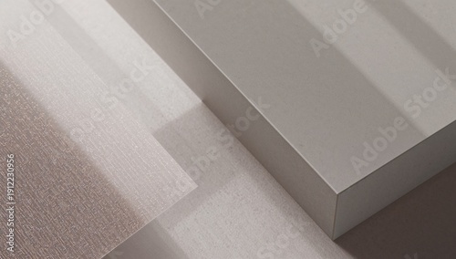 Close-up View of Textured and Smooth Surfaces in Light and Shadow in a Simple...