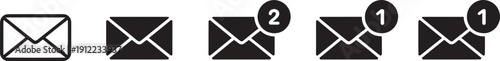 Black envelope with notifications email messages