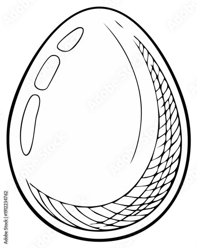 Hand drawn sketch of an Easter egg with hatching detail representing texture and shading
