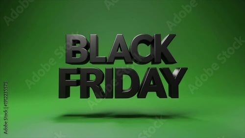 Black Friday 3D Text Animation with Discount Sale Background