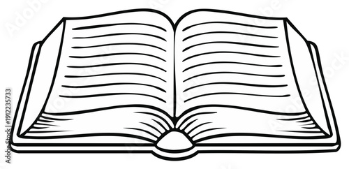 Open book with empty lined pages for writing or reading