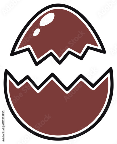 Cartoon Cracked Egg Illustration, Easter Holiday Concept