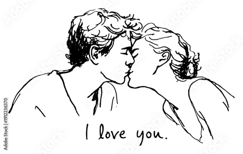 Classical marble statue head with laurel wreath hand drawn sketch