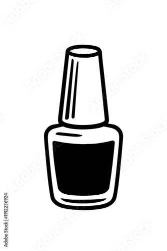 Minimalist Nail Polish Bottle Outline Icon - Simple Beauty and Cosmetic Vector Symbol for Manicure Salon Branding, Professional Lacquer Container Line Art Graphic for Web.