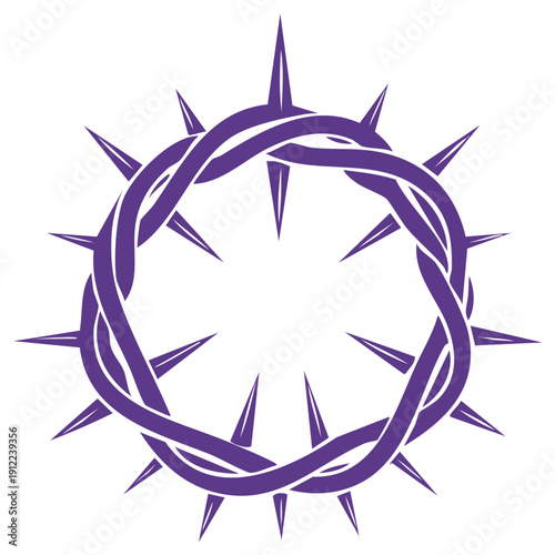 Purple Crown of Thorns Symbolizing Suffering and Sacrifice