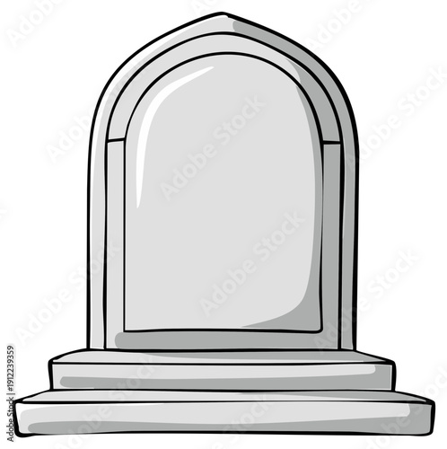 Lonely Gravestone with Arched Top and Simple Base for Memorials or Halloween Decorations