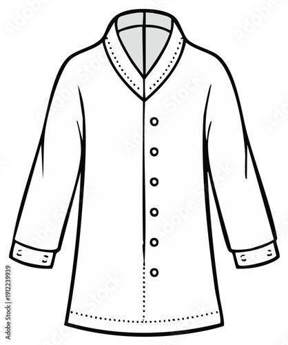 Classic White Doctor's Lab Coat Vector Illustration Simple Clean Design