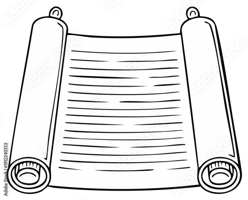 Ancient Scroll Illustration of Paper with Text