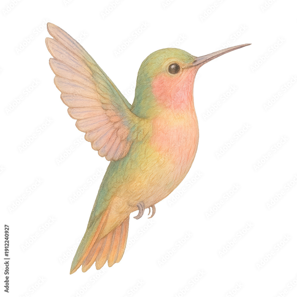 Obraz premium PNG Colorful hummingbird illustration design.