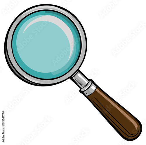 Classic Magnifying Glass with Wooden Handle for Examination and Discovery