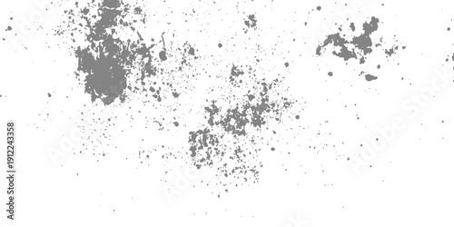 A dark grunge design featuring a black ink splat pattern with paint splatter textures and liquid stains on a dirty vector illustration background