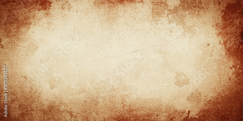 A blank antique parchment page featuring a stained brown grunge texture with a worn sepia vintage design and aged retro paper effects