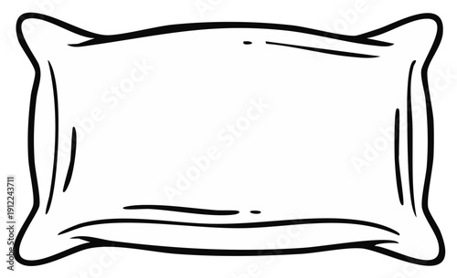 Simple Hand Drawn Outline of a Soft Rectangle Pillow