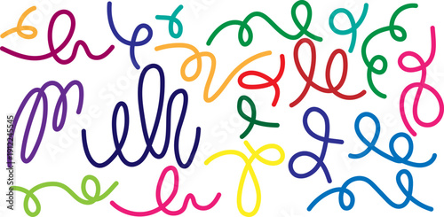 Colorful abstract scribbles on white background