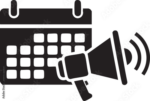 Announce important dates with a megaphone and calendar icon, symbolizing planning and communication.