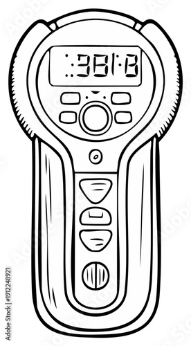 Handheld Digital Measuring Device with LCD Screen and Buttons
