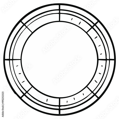 Wire wreath frame line art illustration for DIY crafts and holiday decorations