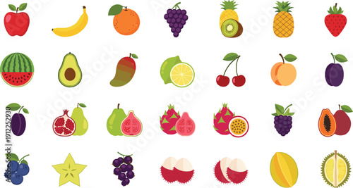 Vibrant collection of various fresh fruits for healthy eating