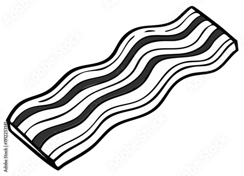 Stylized Bacon Strip Illustration Food Graphic